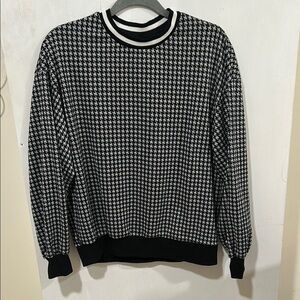 Black and White Houndstooth Sweater